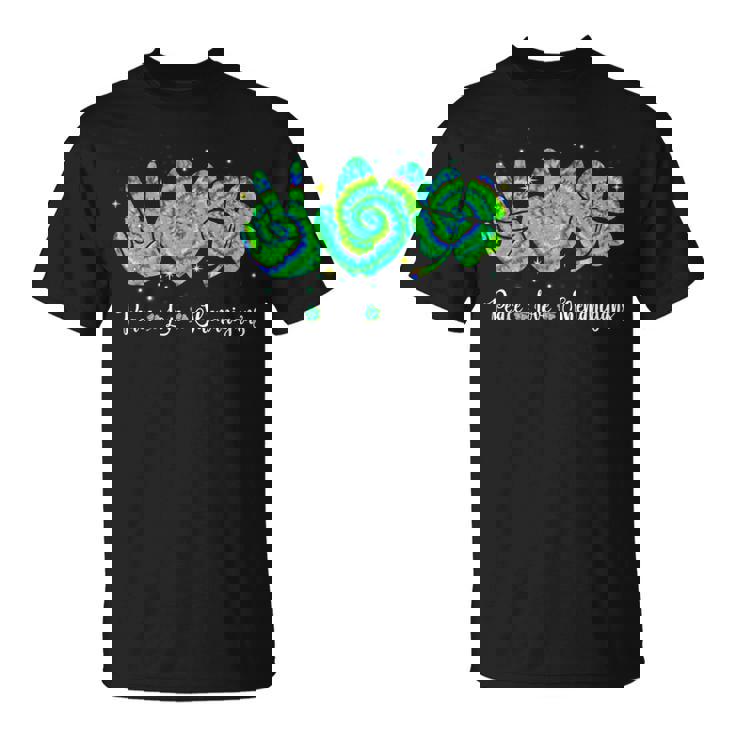Peace Lovehenaniganst Patrick's Day Green Tie Dye Tシャツ