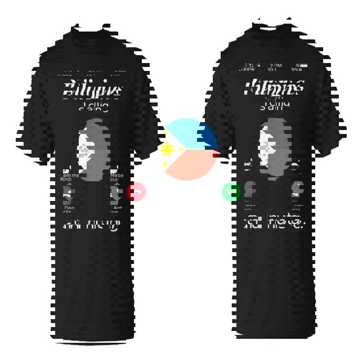Philippines Is Calling And I Must Go フィリピン国旗シャツ Tシャツ