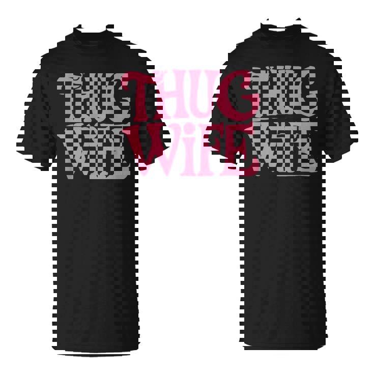 Pink Thug Wife クラシックなギャングスタイルのレトロなステートメント Tシャツ