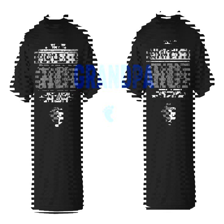 メンズ Promoted To Grandpa Est 2027 Dad Tシャツ