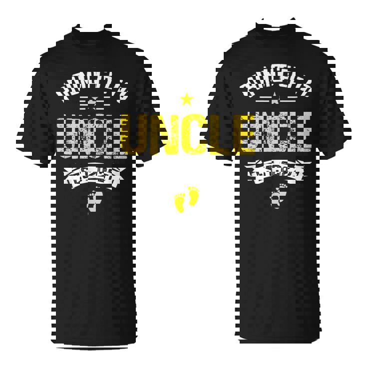 メンズ Promoted To Uncle Est 2027Oon To Be Dad Tシャツ