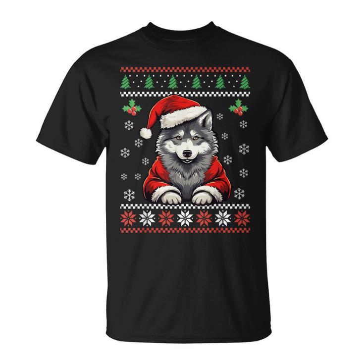 Pull De Noël Moche Loup Pour Adultes Et Enfants T-Shirt