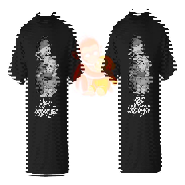 Punch Keep Holding On Cute Baby Monkey グラフィック Tシャツ