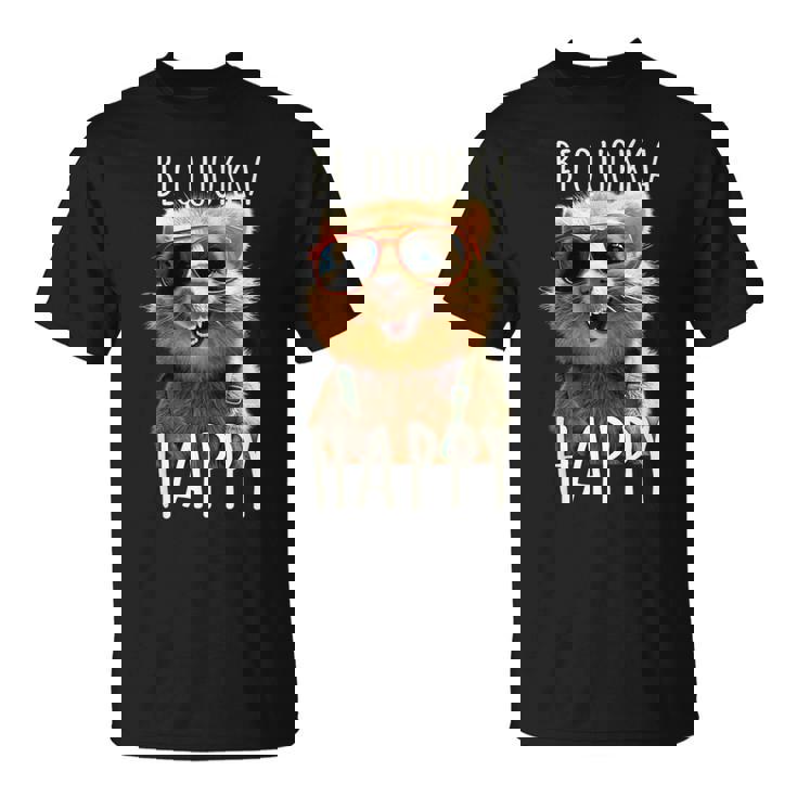 Be Quokka Happy クオッカ・ビー・クオッカ・ハッピー＆クオッカとスマイル Tシャツ