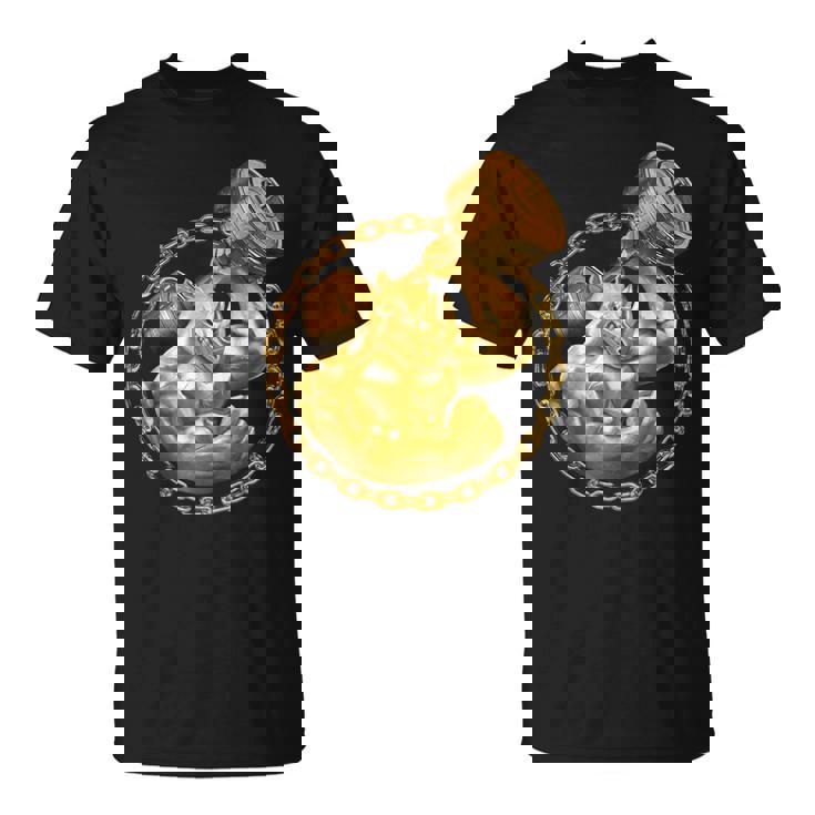 Rhino Beast ワークアウト ゴールド フィットネス ジム 動物 筋肉 ダンベル Tシャツ