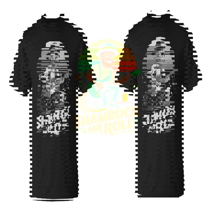 Shamrock And Roll Leprechaun Guitar T-Shirt