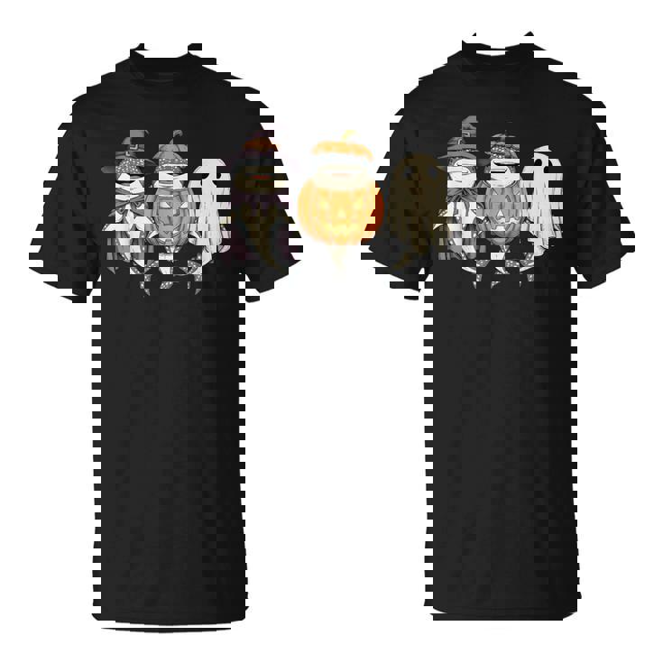 Spooky Whale Shark Lover Pumpkin Halloween Ghost T-Shirt