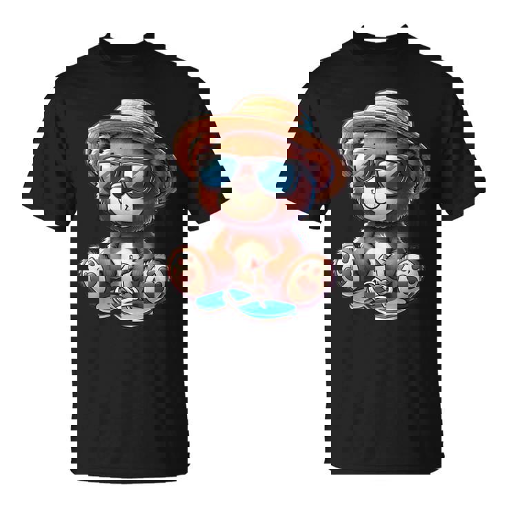 Summeribes テディベア 完璧な夏プリント Tシャツ