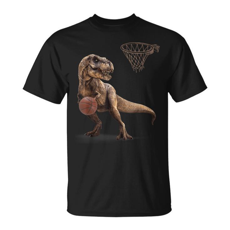 T Rex 恐竜 バスケットボール 面白い恐竜フープ Tシャツ