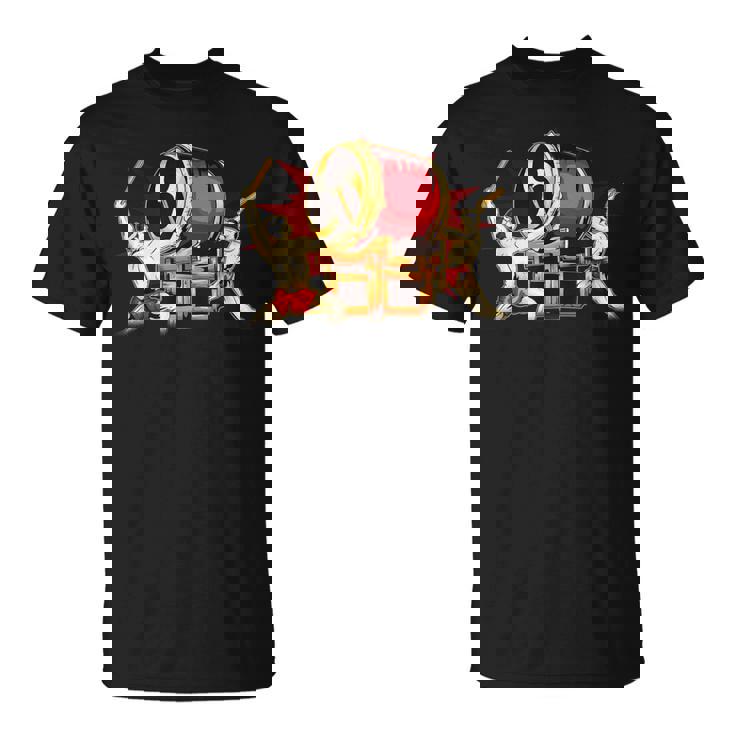 Taiko 男性太鼓太鼓奏者みつどもえグラフィックデザインギフト Tシャツ