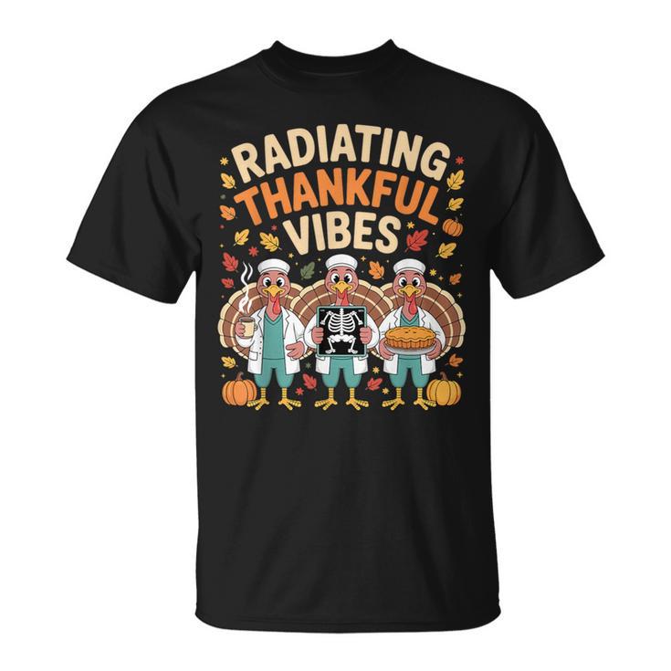 Thanksgiving Radiating Thankful Vibes X-Ray Radiology Tech T-Shirt