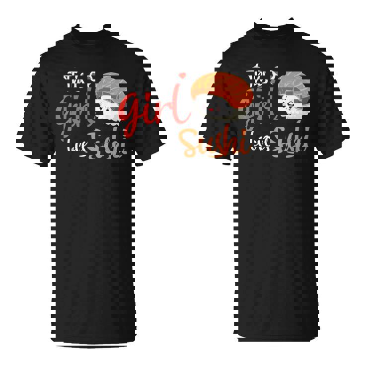 This Girl Lovesushi かわいい フェミニン 食べ物 引用アート Tシャツ