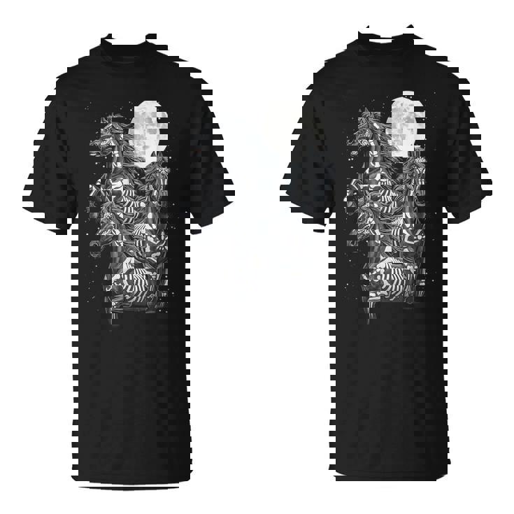 Three Horse Moon Día De Los Muertos Skeleton Horse T-Shirt