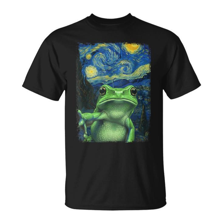 Van Gogh Nuit Étoiléeelfie Grenouille T-Shirt