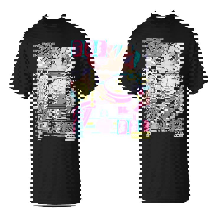 Vaporwave レトロ 90年代 日本アニメ 女の子とラーメン 美学 Tシャツ
