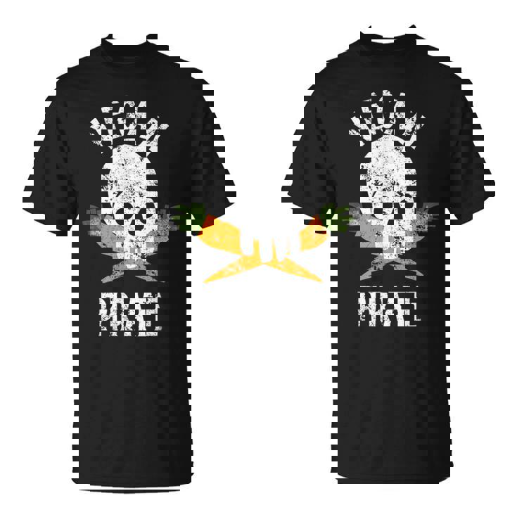 Vegan Pirate Skull And Crossbones But Carrot T-Shirt