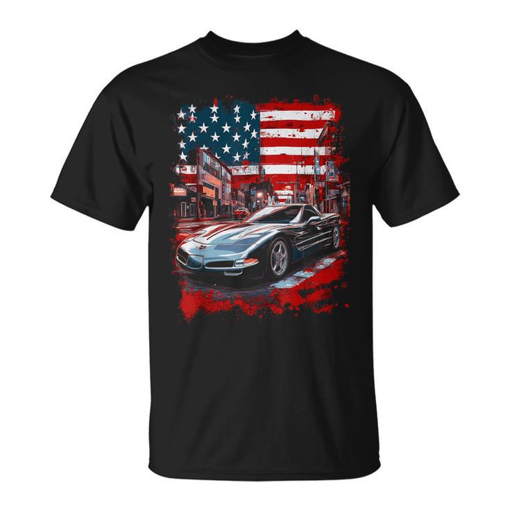 Voiture Deport Deoiture Deport Deoiture De 5E Génération Drapeau Américain Personnalisé Usa T-Shirt