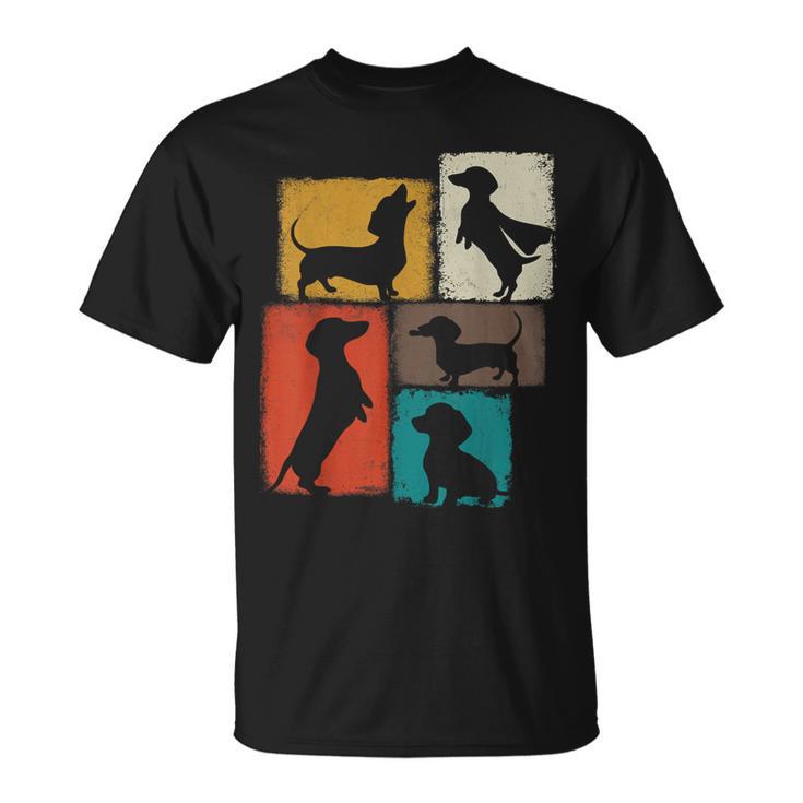 Weenie Vintage Collage Dachshund Dad Mom God Lover T-Shirt