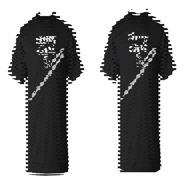 「ごめんなさい。できません。バスフルート」フルート奏者のための面白いバスフルート Tシャツ