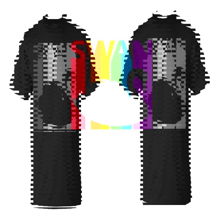 かわいいレインボースワンの鳥が好きな人 長袖tシャツ Tシャツ