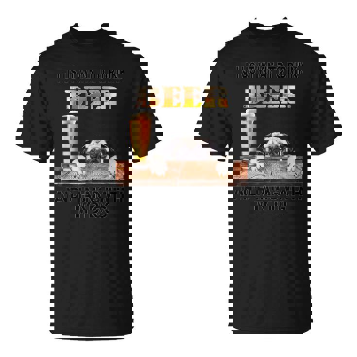 ただビール飲みたい&吊るすw マイパグ Tシャツ