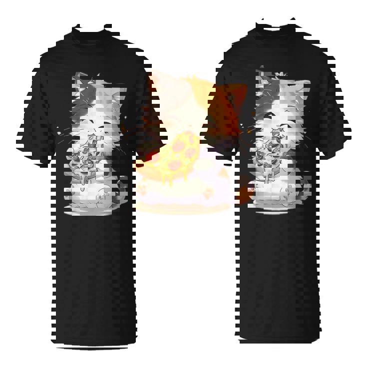 わがまま猫 ピザねこ ラーメン好き かわいい おもしろ マンガ Tシャツ