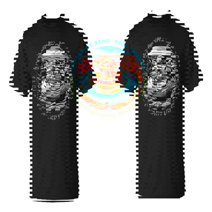 アイコニックな蹄鉄ベンド ハイキング グレンキャニオンページ アリゾナ Tシャツ