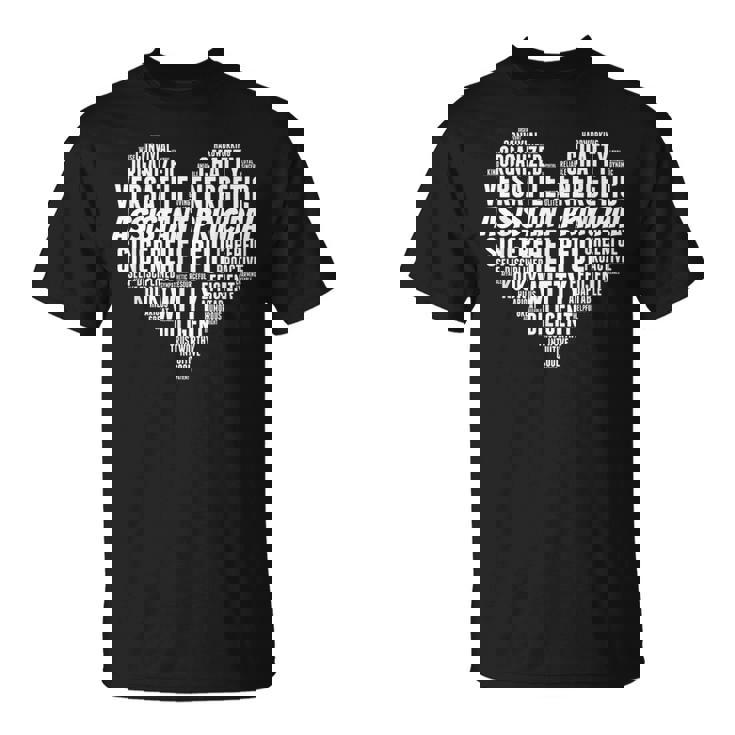 アシスタントプリンシパル ワードクラウド ハート アシスタントプリンシパル Tシャツ