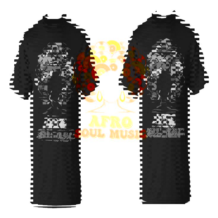 アフロソウルミュージック ビニール レトロ 70年代 80年代 ファンク ディスコダンス Tシャツ