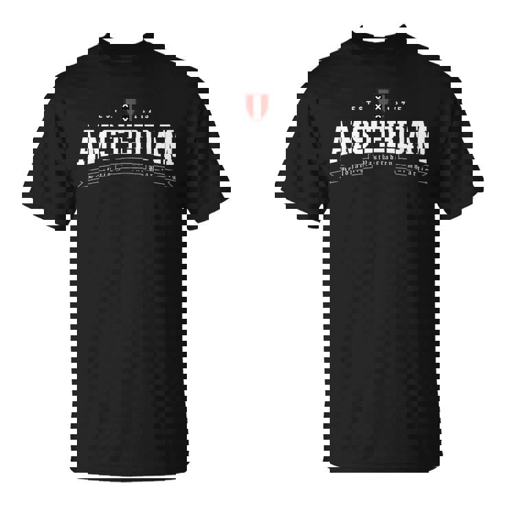 アムステルダム オランダ オランダ 国旗 紋章 ヴィンテージ Tシャツ