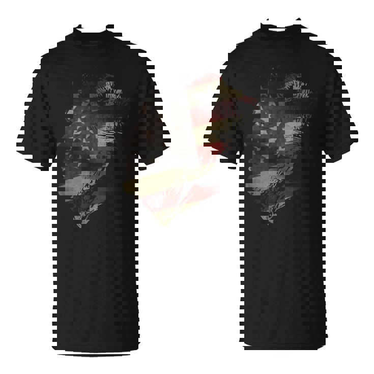 アメリカ国旗 ドナルド・トランプ 大統領のシルエット Tシャツ