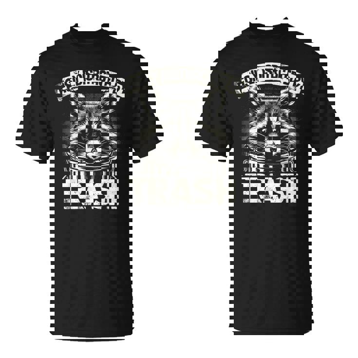 アライグマ ゴミに気を取られる アライグマ ゴミ男 Tシャツ