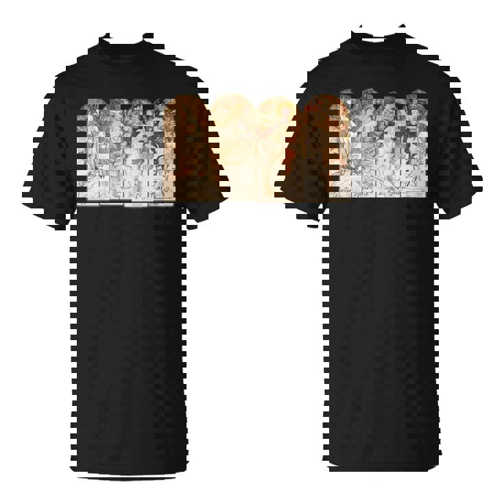 アルフォンス・マリア・ミュシャの季節 長袖tシャツ Tシャツ