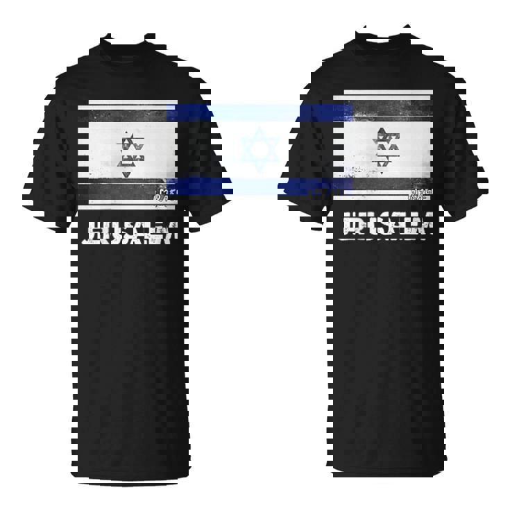 エルサレムイスラエル国旗シャツ Tシャツ