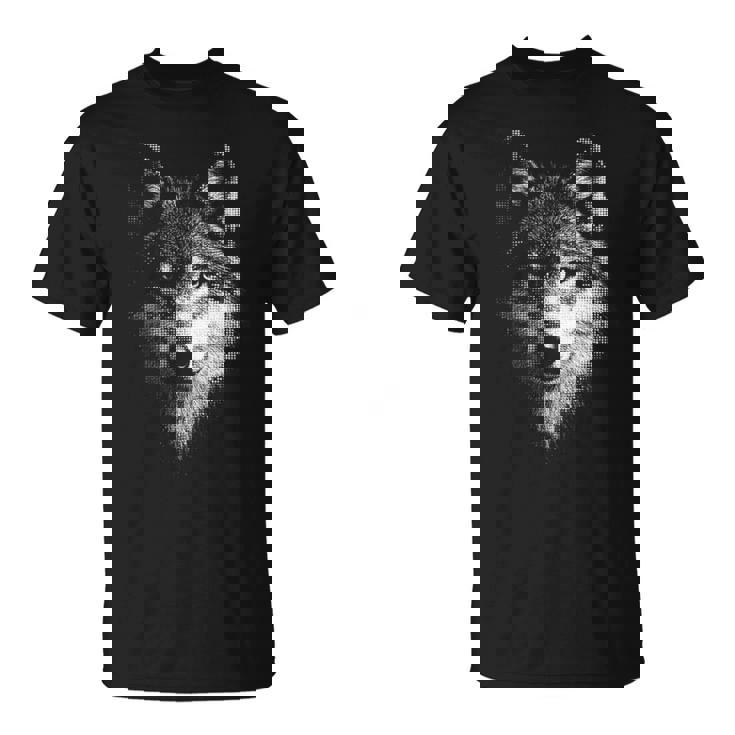 オオカミ 動物 モチーフ アート オオカミ 長袖tシャツ Tシャツ