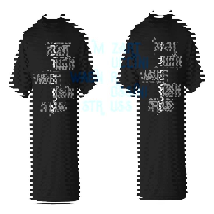 オペラ好きのギフト モーツァルト プッチーニ ワーグナー ロッシーニ シュトラウス 長袖tシャツ Tシャツ