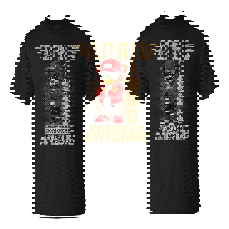 オンバック 4月60日 誕生日 男性 女性 1966年 テディベア Tシャツ