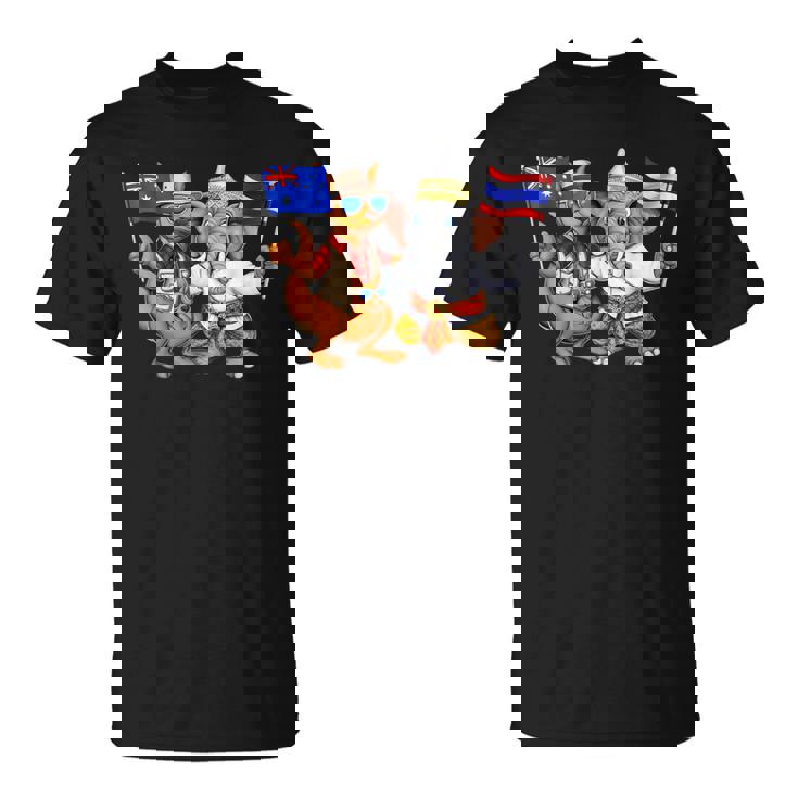 オーストラリア カンガルー タイ 象 オーストラリアの旗 タイの遺産 誇り オーストラリア タイ 愛国者 オーストラリア Tシャツ