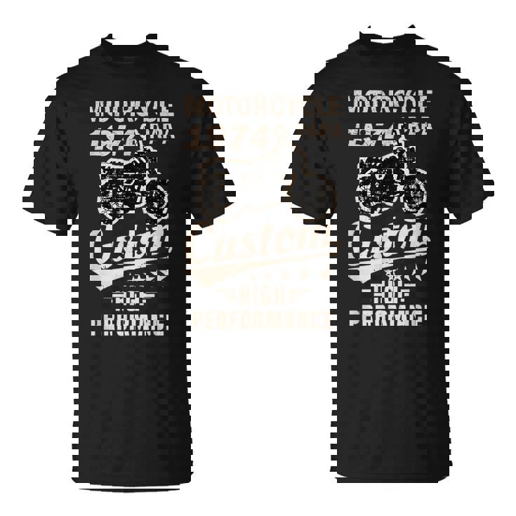 オートバイ バイク 2輪車 お父さん 祖父 1974年 生まれ 誕生日 ヴィンテージ 服 Tシャツ