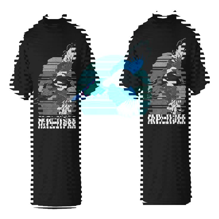 カササギ 鳥 動物 翼 バードウォッチング バーダー アウトドア 野鳥観察 Tシャツ