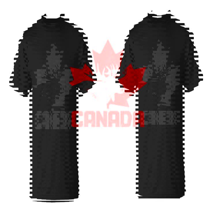 カナダヘラジカ メープルリーフ プライド ヴィンテージ カナダ国旗 Tシャツ