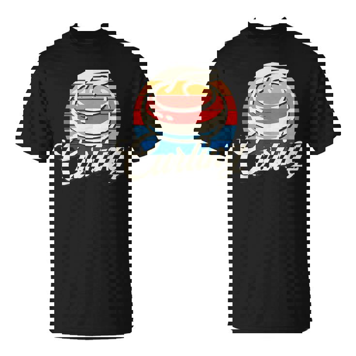 カーリング レトロ ヴィンテージ カーリングストーン Tシャツ