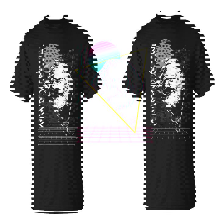 カール・マルクス 共産主義 共産主義 ヴェイパーウェーブ 美学 レトロ 80年代 Tシャツ