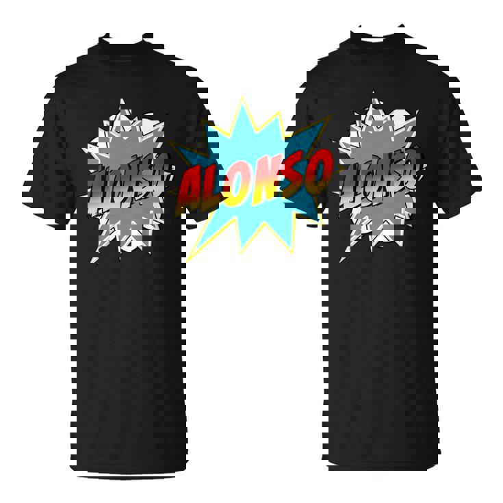 キッズ 男の子 アロンソ 名前 コミック 本 スーパーヒーロー Tシャツ