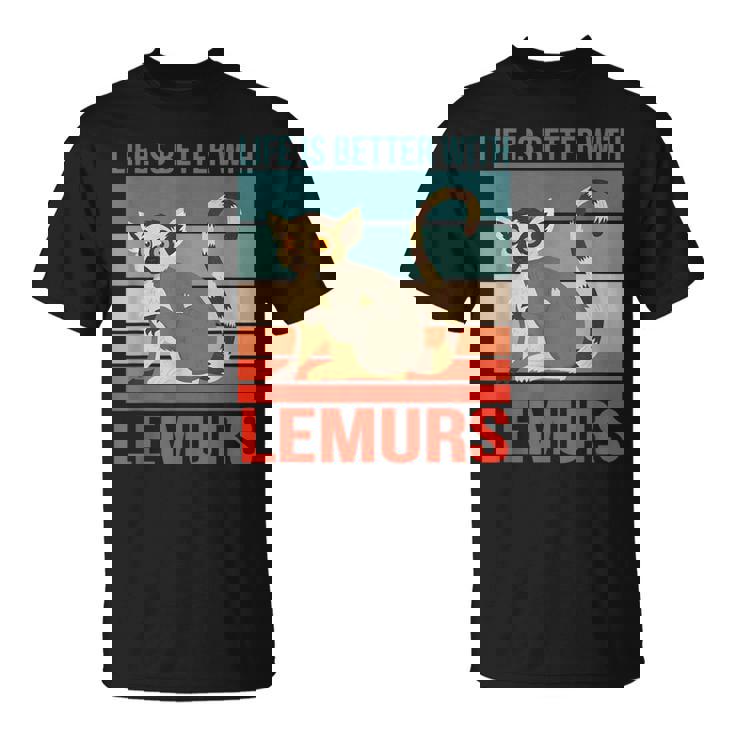 キツネザル ライフ・イズ・ベター 霊長類 キツネザル Tシャツ