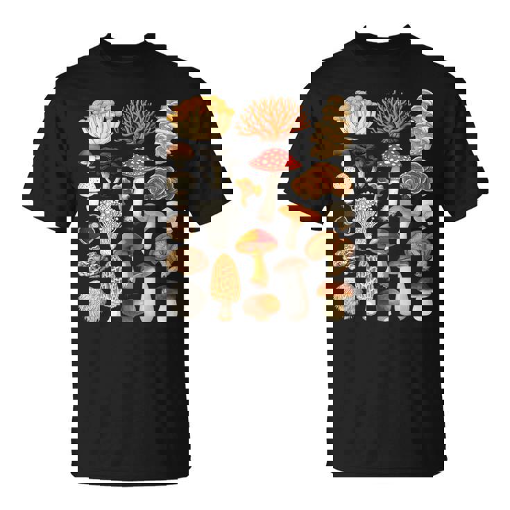 キノコの種類 自然 コテージコア ファン 男の子 女の子 キッズ Tシャツ