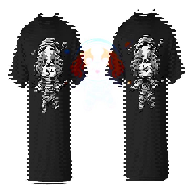 キャバリアキング チャールズ・スパニエル 宇宙飛行士 ファニードッグ 宇宙服 Tシャツ