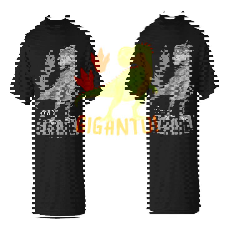 ギガントサウルス、最大の恐竜-カラフルで楽しいデザイン Tシャツ