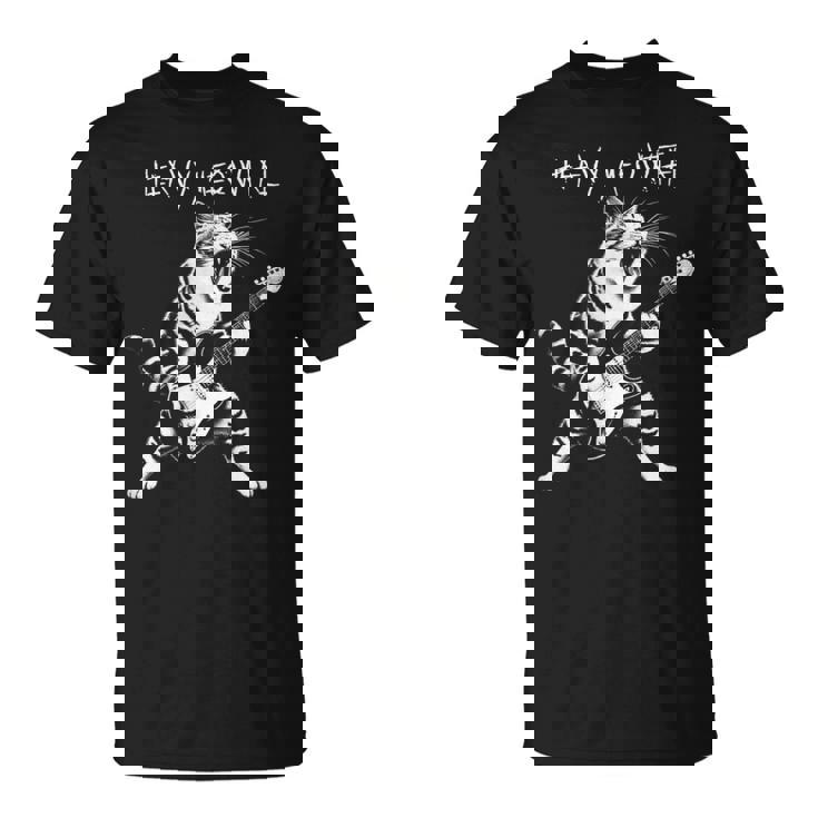 ギターを弾くクールな猫、ヘビーな「Meowtal」メタルパンクロックファン。 Tシャツ