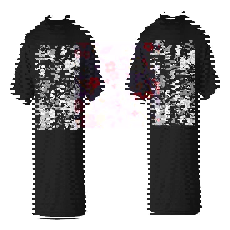 クラシックな桜柄の繊細なピンクの花びら。 Tシャツ